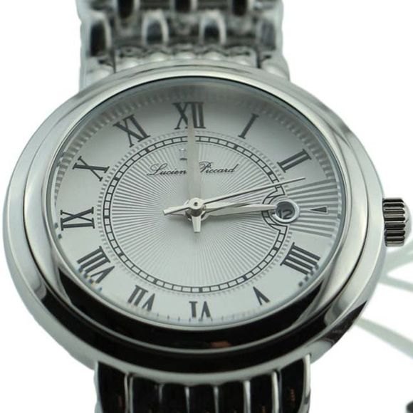 New Lucien Piccard Women Fantasia Analog Watch Silver-Tone Stainless Steel